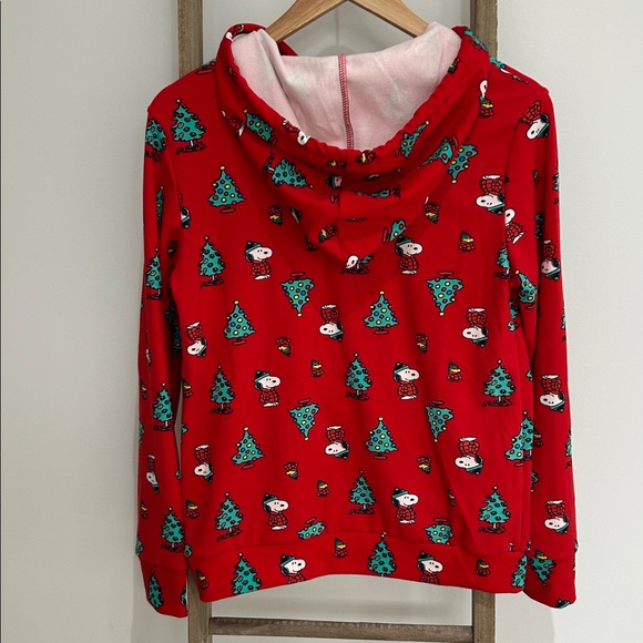 Peanuts Snoopy Christmas Pajama Top Red Hoodie Women’s Size Small Soft NWOT - Picture 6 of 6